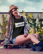 Women's black i am cool graphic printed tshirt