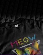 Women's black meow graphic printed tshirt