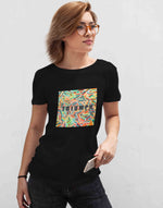 Women's black triumph graphic printed tshirt