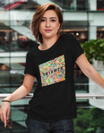 Women's black triumph graphic printed tshirt