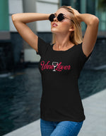 Women's black wine lover graphic printed tshirt