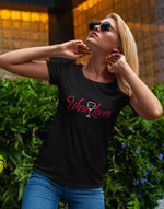 Women's black wine lover graphic printed tshirt
