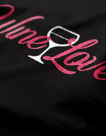 Women's black wine lover graphic printed tshirt