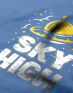 Women's blue sky high graphic printed tshirt