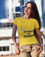 Women's golden yellow graphic printed tshirt