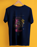 Women's navy blue taste of freedom graphic printed tshirt