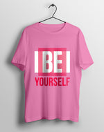 Women's pink be youself graphic printed tshirt