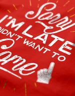 Women's red i am late graphic printed tshirt