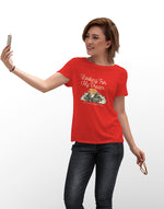Women's red looking for my dream graphic printed tshirt
