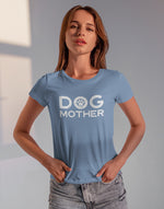 Women's sky blue dog mother graphic printed tshirt