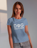 Women's sky blue dog mother graphic printed tshirt