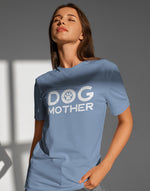 Women's sky blue dog mother graphic printed tshirt