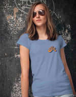 Women's sky blue free spirit graphic printed tshirt