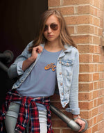 Women's sky blue free spirit graphic printed tshirt