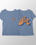Women's sky blue free spirit graphic printed tshirt