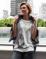 Women's white cat lover graphic printed tshirt