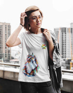 Women's white cat lover graphic printed tshirt