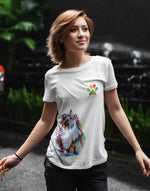 Women's white cat lover graphic printed tshirt