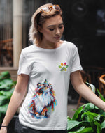 Women's white cat lover graphic printed tshirt