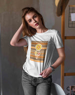 Women's white tribal graphic printed tshirt