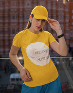 Women's yellow If you Belive you can achievegraphic printed tshirt