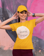 Women's yellow If you Belive you can achievegraphic printed tshirt