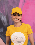 Women's yellow If you Belive you can achievegraphic printed tshirt