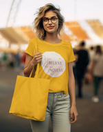 Women's yellow If you Belive you can achievegraphic printed tshirt