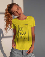 Women's yellow beyoutiful graphic printed tshirt