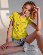 Women's yellow beyoutiful graphic printed tshirt