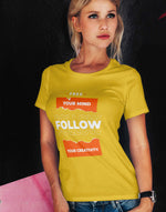 Women's yellow free your mind graphic printed tshirt