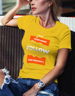 Women's yellow free your mind graphic printed tshirt